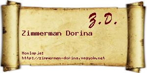 Zimmerman Dorina névjegykártya